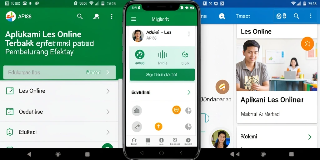 Antarmuka aplikasi API88 yang intuitif dan mudah digunakan untuk Les Online.