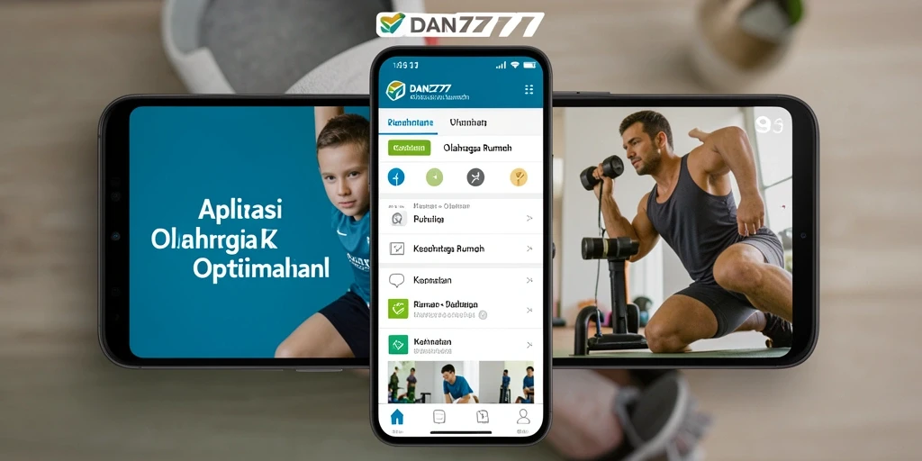 Antarmuka aplikasi DAN777 yang menampilkan fungsi olahraga rumah yang intuitif.