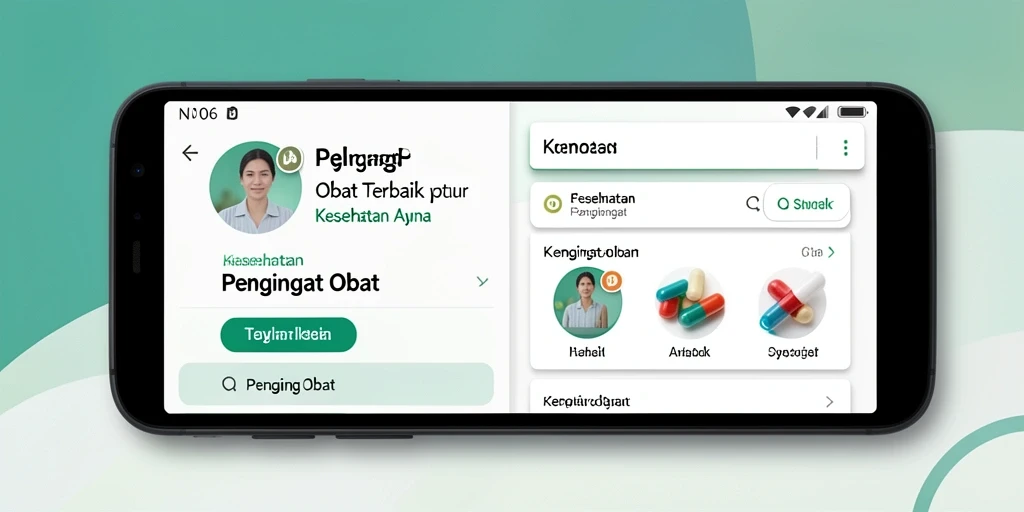 Antarmuka pengguna N06 yang menampilkan pengingat obat secara jelas.