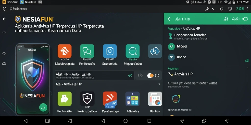 Antarmuka sederhana NESIAFUN yang menampilkan pemindai antivirus.