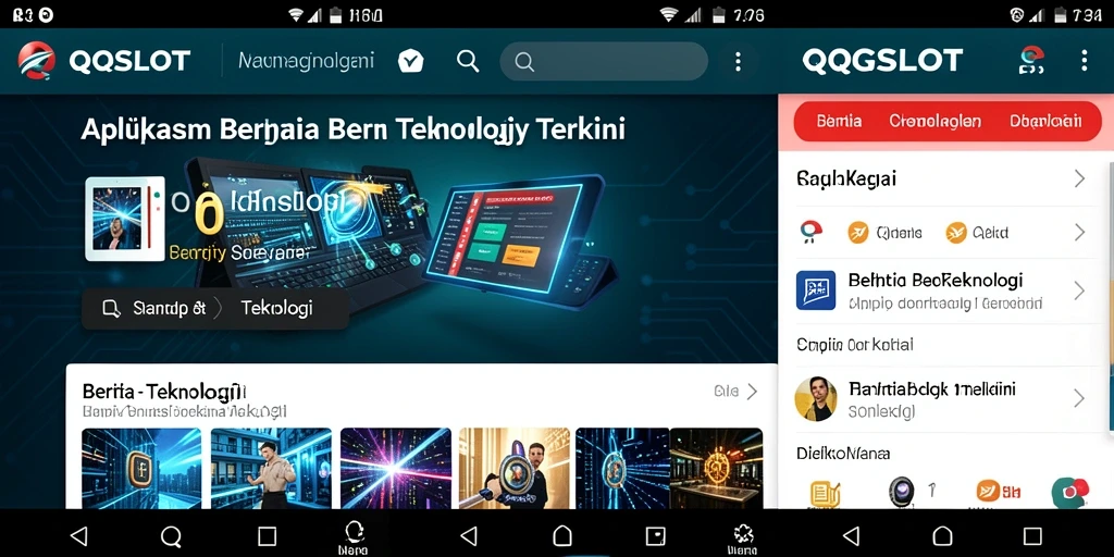 Tampilan antarmuka aplikasi QQSLOT dengan berita teknologi terbaru.