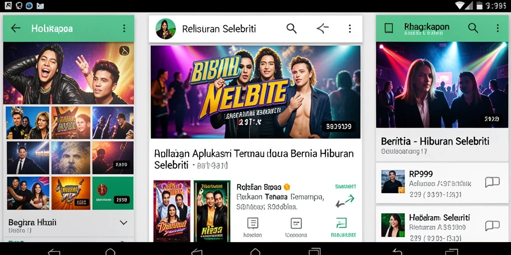 Antarmuka RR999 yang menarik dan informatif tentang hiburan selebriti.