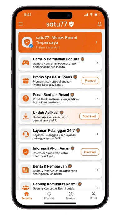 Kanal Resmi Satu77 untuk Pengguna Android Indonesia